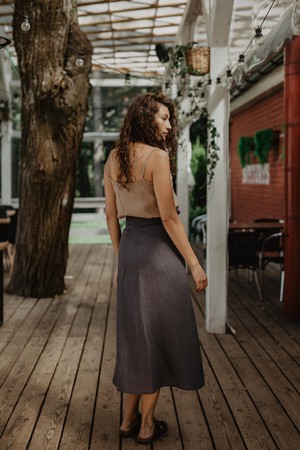 IRIS skirt in Charcoal from AmourLinen