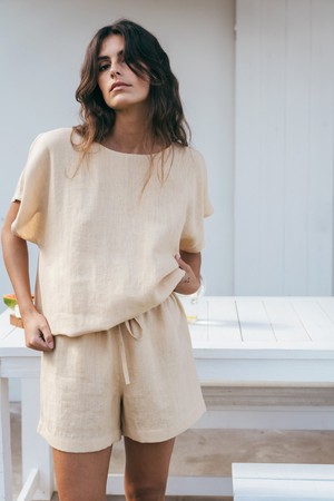 Pajama set CLOUD NINE in Mustard from AmourLinen