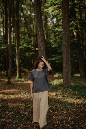 PORTO top in Charcoal from AmourLinen