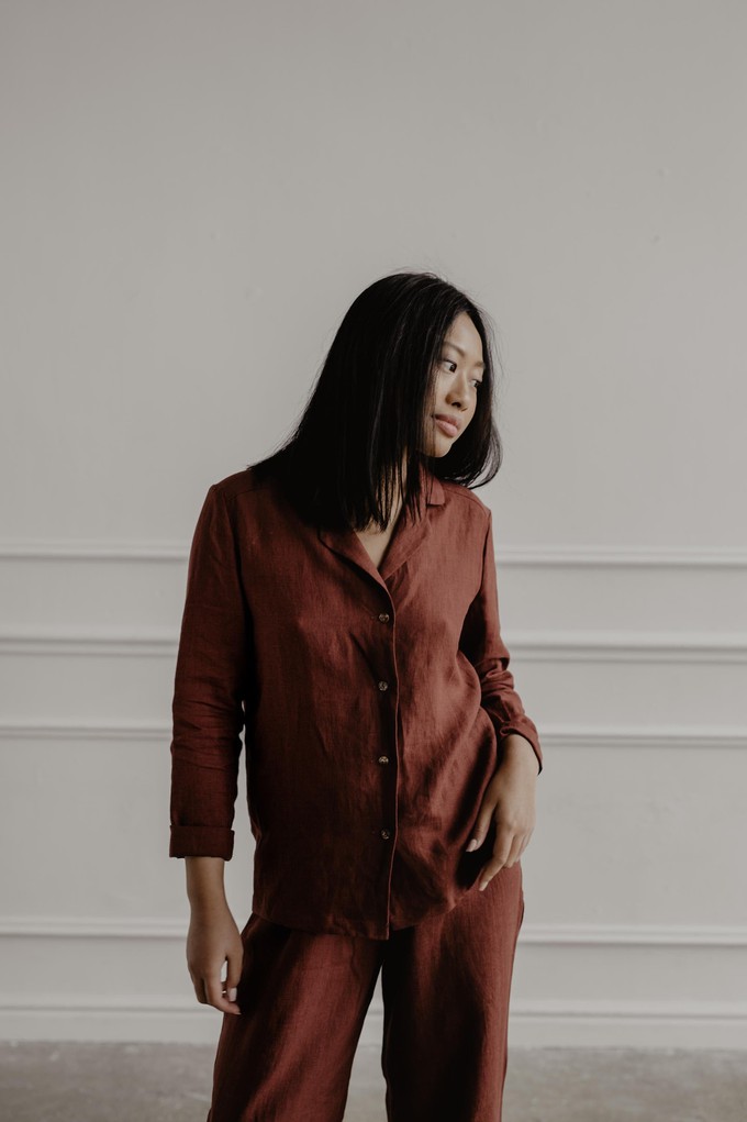 Pajama set NIGHTLY in Terracotta from AmourLinen