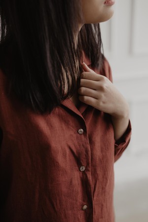 Pajama set NIGHTLY in Terracotta from AmourLinen