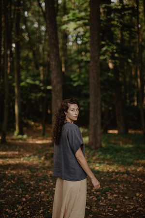 PORTO top in Charcoal from AmourLinen