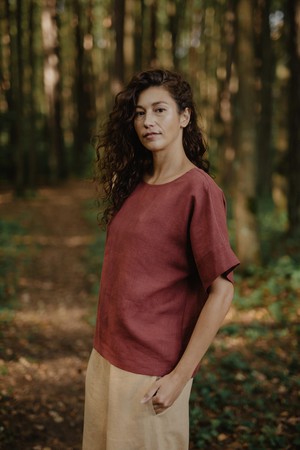 PORTO top in Terracotta from AmourLinen