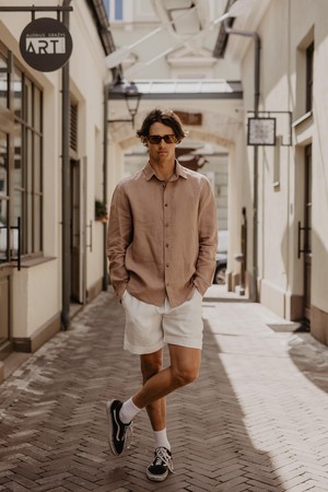 HECTOR shirt in Rosy Brown from AmourLinen
