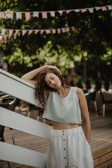 PIPPA crop top in Sage Green via AmourLinen