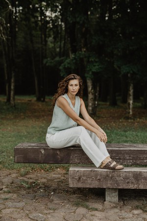 MALMO pants in White from AmourLinen