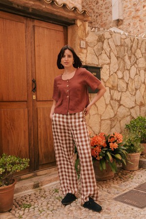 MAEVE top in Terracotta from AmourLinen