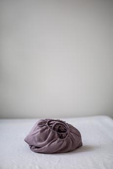 Linen fitted sheet in Dusty Lavender via AmourLinen