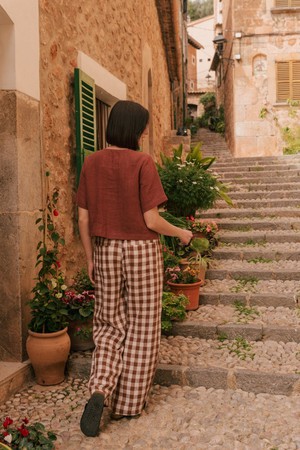 MAEVE top in Terracotta from AmourLinen