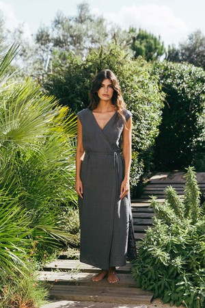 AURORA dress in Charcoal from AmourLinen
