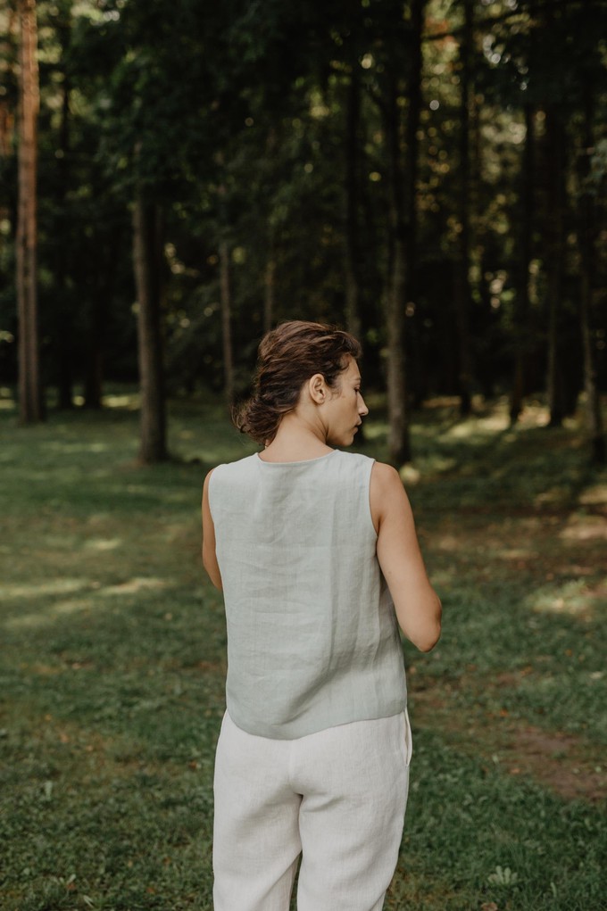Linen pants Malmo in White | sale from AmourLinen