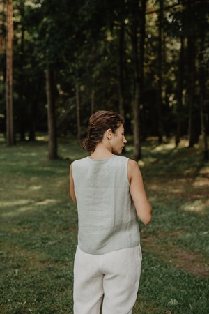Linen pants Malmo in White | sale from AmourLinen