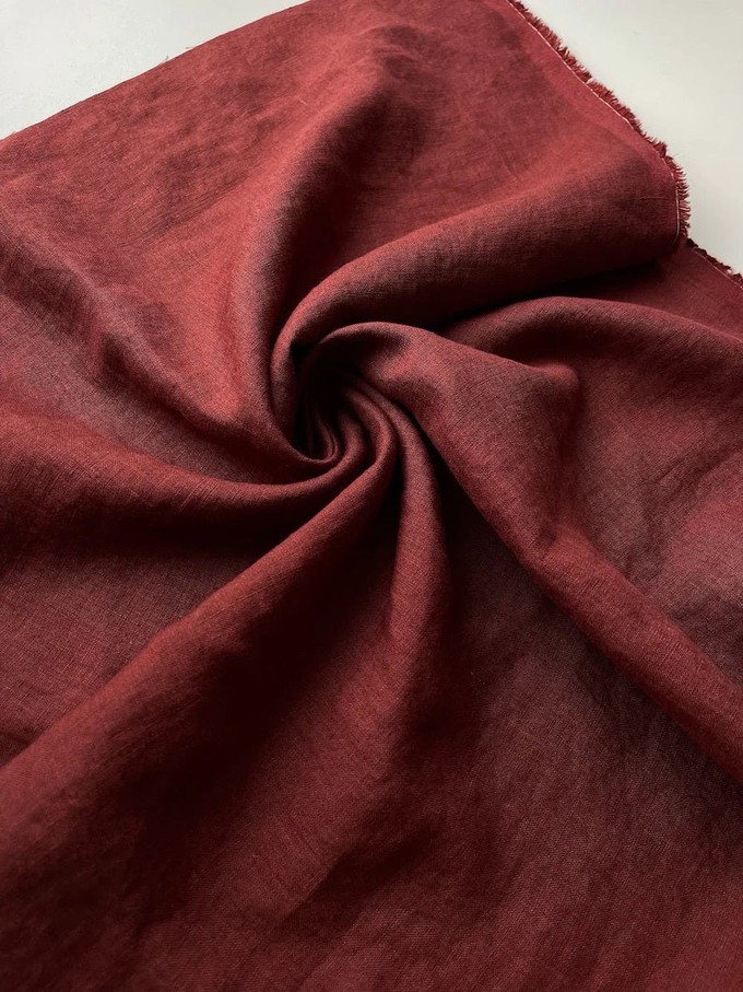 Terracotta 95" / 240 cm linen fabric from AmourLinen