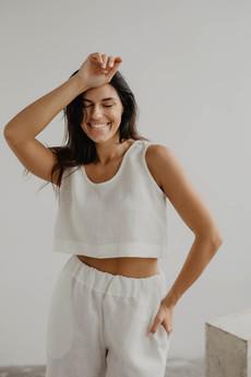 PIPPA crop top in White via AmourLinen