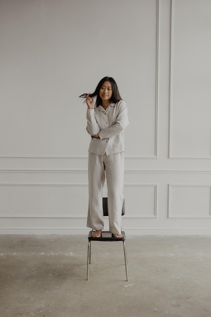 Pajama set SNOOZE in Cream from AmourLinen