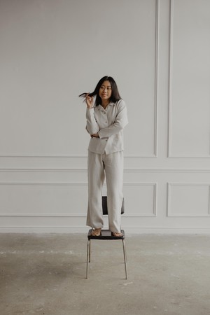 Pajama set SNOOZE in Cream from AmourLinen