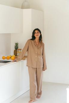Pajama set NIGHTLY in Rosy Brown via AmourLinen