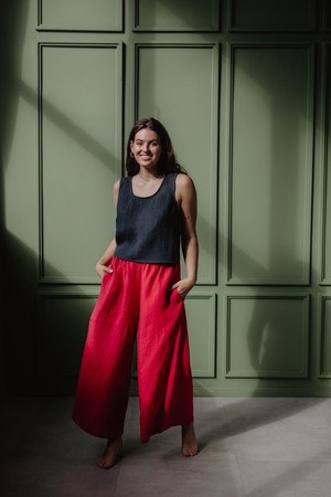 Ella pinafore linen top in Charcoal from AmourLinen Ella pinafore linen top in Charcoal from AmourLinen