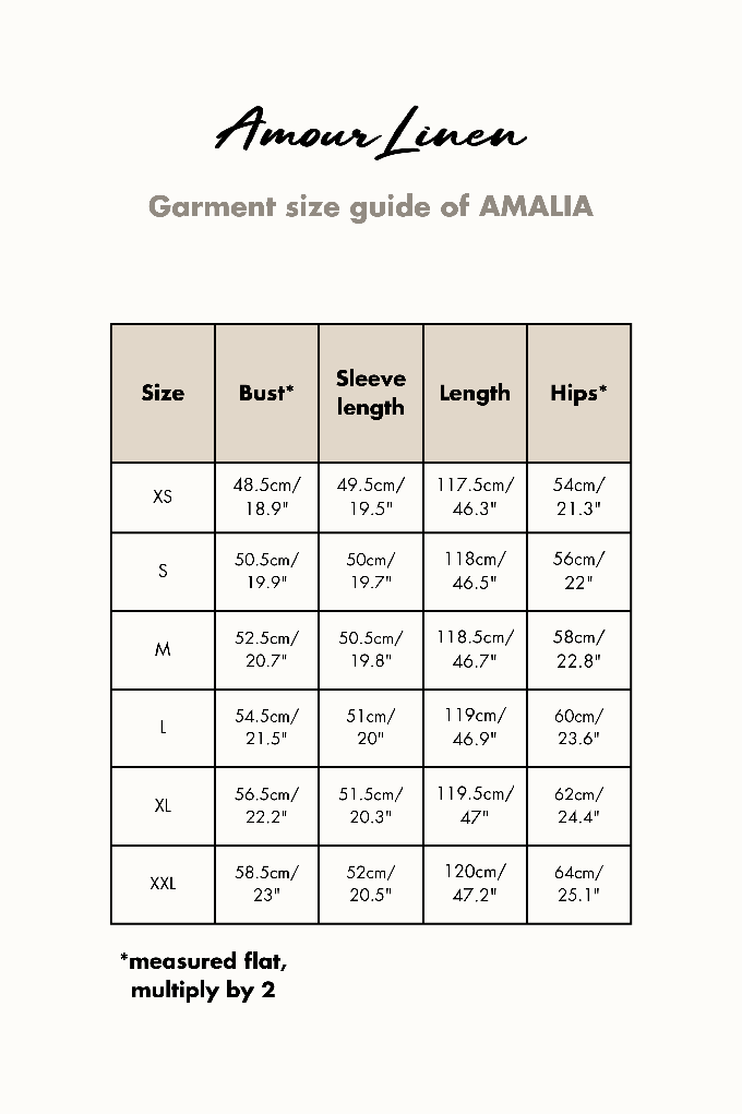 Amalia long-length linen dress in Cream M | sale from AmourLinen