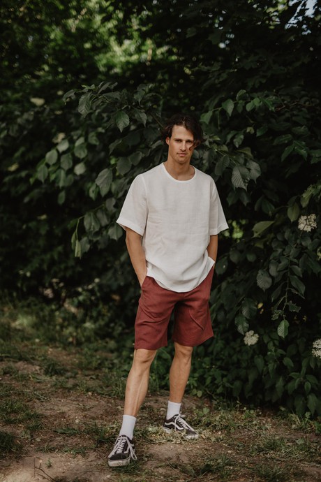 HERMES shorts in Terracotta from AmourLinen