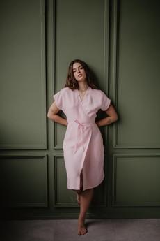Linen dress OLIVIA in Cotton Candy size 1  | sale via AmourLinen