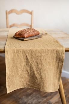 Linen table runner in Mustard via AmourLinen