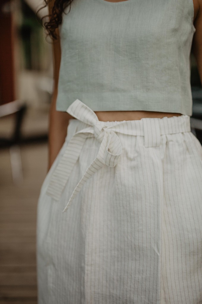 Bergen mid-length linen skirt L/XL Mustard from AmourLinen