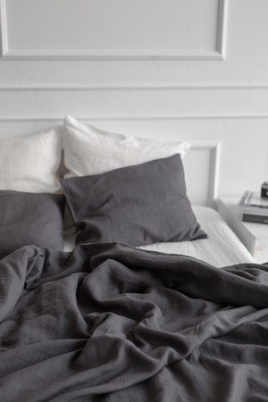 Linen pillowcase in Charcoal from AmourLinen