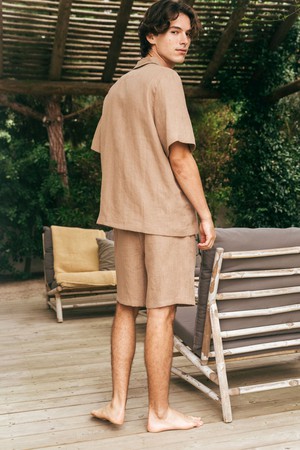 Aspen linen loungewear set in Rosy Brown from AmourLinen