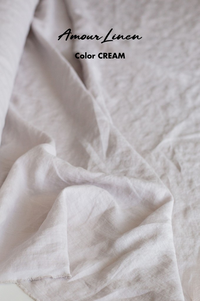 Amalia long-length linen dress in Cream M | sale from AmourLinen