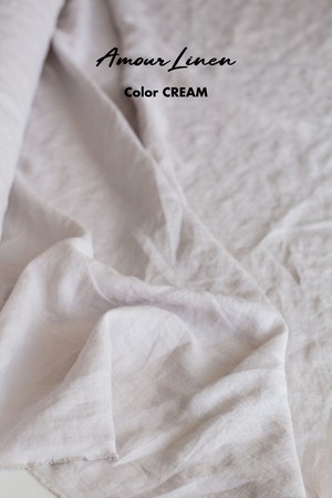 Amalia long-length linen dress in Cream M | sale from AmourLinen