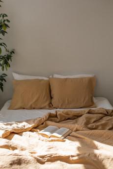 Linen pillowcase in Mustard via AmourLinen