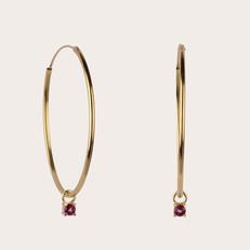 Irem pink topaz hoops via Ana Dyla