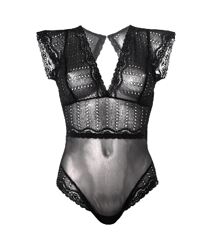 Amara Black Eyelet Bodysuit from Anekdot