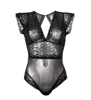 Amara Black Eyelet Bodysuit from Anekdot