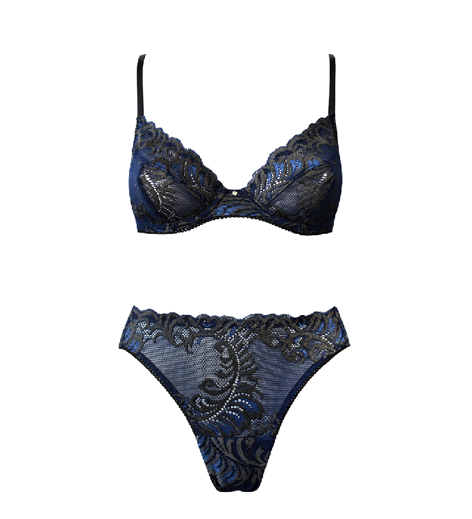 Saga Navy Underwire Brief Set from Anekdot