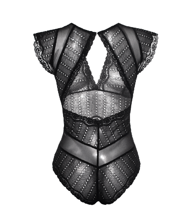 Amara Black Eyelet Bodysuit from Anekdot