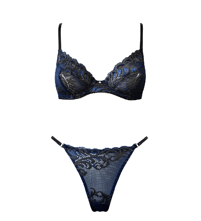 Saga Navy Underwire String Set from Anekdot