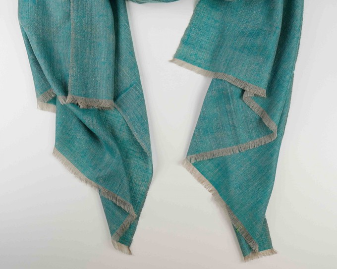 Turquoise Jade Blue Cashmere Scarf from Asneh