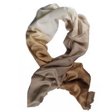 Dip dyed beige and cream coloured silk-wool scarf via Asneh