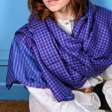 Blue and Purple Check Cashmere Scarf – Sold Out via Asneh