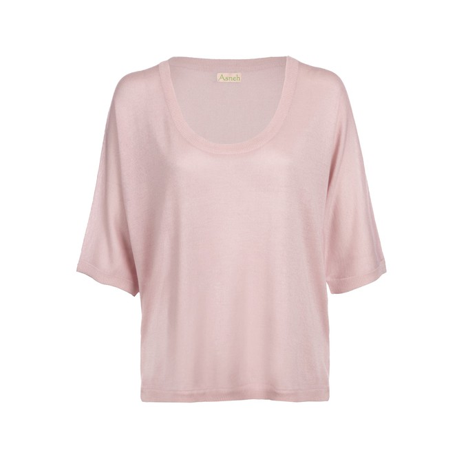 Barely Pink Gretha Batwing Silk Cashmere Top from Asneh