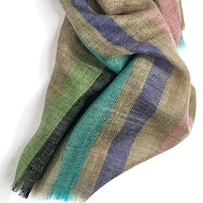 Cashmere  Pashmina Scarf with Stripes from Asneh
