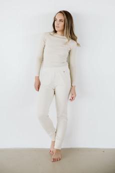 Ribbed Top Long Sleeve / Beach Sand from Audella Athleisure