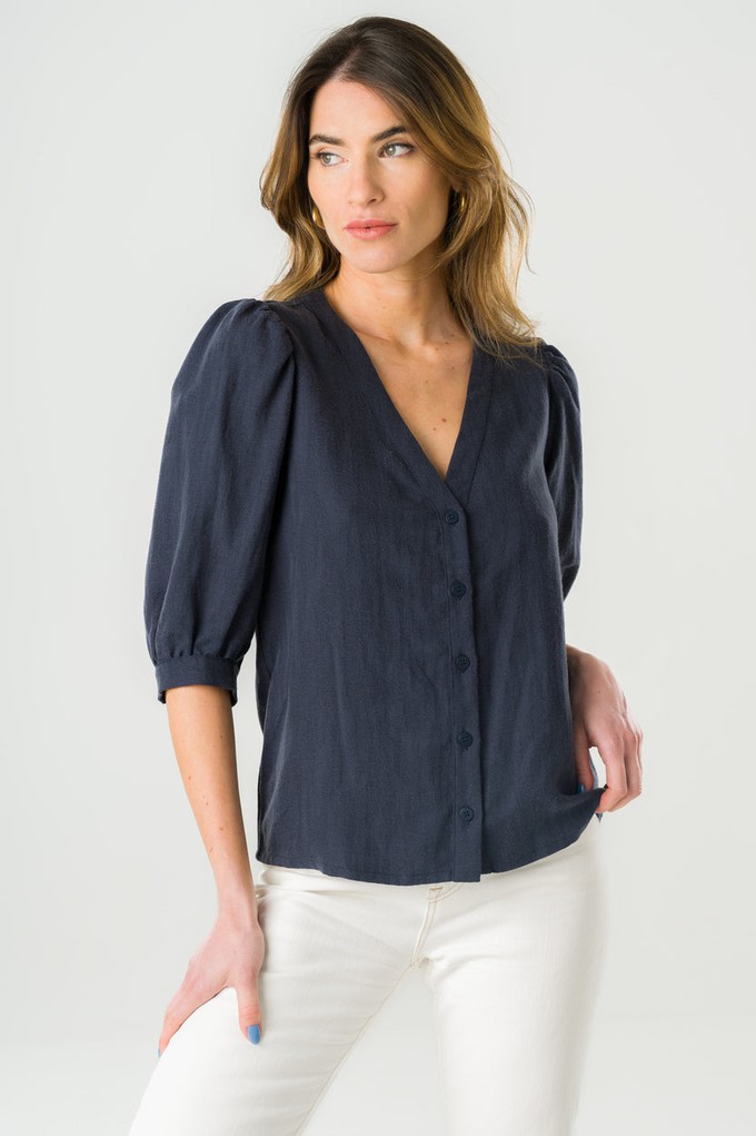 Navy Aster blouse from avani apparel