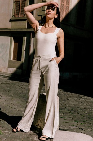 Laurier beige pants from avani apparel