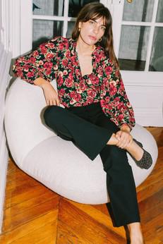 Blouse Hortensia red via avani apparel