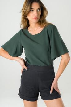 Reversible blouse deep green via avani apparel
