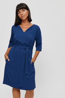 Catherine | Kleid mit optionalem Gürtel in klassischem Blau via AYANI