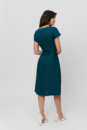 Sati | Midi Dress with Boat Neck in Green from AYANI